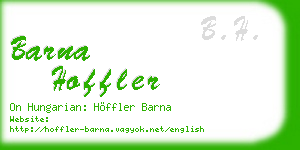 barna hoffler business card